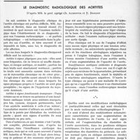 2394 - Page 2047 - Partie scientifique. Travaux originaux. Le diagnostic radiologique des aortites, d’après MM. le prof. agrégé Ch. Aubertinet E. Bordet