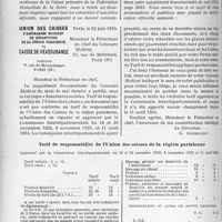 2427 - Page 2080 - Partie professionnelle. Assurances sociales. Tarif de responsabilité de l’Union des Caisses