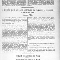 2434 - Page 2087 - Partie professionnelle. Nos réunions médicales. Le IXe Congrès de l'Association des Gynécologues et Obstétriciens de Langue Française / La croisière dans les mers arctiques du paquebot "Foucauld", (4 août-28 août 1935). L’escale d'Oslo / Faculté de médecine de Paris. Enseignement et actes de la Faculté