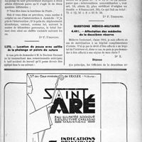 2440 - Page LIX-2093 - Correspondance. Application du tarif des accidents du travail. Interventions effectuées à domicile / Luxation du pouce avec saillie de la phalange et points de suture / Questions médico-militaires. Affectation des médecins de la deuxième réserve