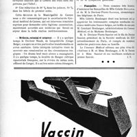 2457 - Page 2106-VIII - Dernières nouvelles. La Ville de Cannes exonère les médecins et leur famille de la taxe de séjour et leur accorde l’entrée aux Casinos / Médecin, colonial et aviateur / Fiançailles