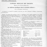2466 - Page 2115 - Partie scientifique. Travaux originaux. Clinique médicale des enfants, Hôpital des Enfants-Malades. Les néphroses lipoïdiques dans la première enfance, par le Professeur Nobécourt