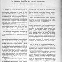 2474 - Page 2123 - Partie scientifique. Travaux originaux. La clinique urologique au goût du jour. Les ruptures de l’urètre par traumatismes accidentels et thérapeutiques. Le traitement immédiat des ruptures traumatiques, d’après les Docteurs Lepoutre et Stobbaerts. En quelles circonstances peut-on observer pareils accidents ?