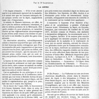 2560 - Page 2205 - Partie Professionnelle. La médecine coloniale, Assistance — Hygiène — Pathologie — Intérêts professionnels. Échos de pathologie coloniale, par le Dr Sasportas. La lèpre