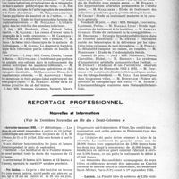 2566 - Page 2211 - Partie Professionnelle. Faculté de médecine de Paris. Enseignement et actes de la Faculté / Reportage professionnel. Nouvelles et Informations, (Voir les Dernières Nouvelles en tête des « Demi-Colonnes »). Service des vacances 1935 / Prix Landau / Avis de concours / Luchon