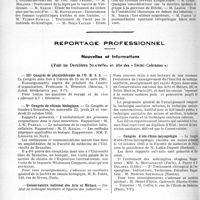 2631 - Page 2272 - Partie Professionnelle. Faculté de médecine de Paris. Enseignement et actes de la Faculté / Reportage professionnel. Nouvelles et Informations, (Voir les Dernières Nouvelles en tête des « Demi-Colonnes ». IIIe Congrès de physiothérapie de l’U. R. S. S / Ve Congrès de chimie biologique / Conservatoire national des Arts et Métiers / Congrès d’oto-rhino-laryngologie