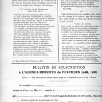 2643 - Page 2284-LVIII - Correspondance. Variétés. En compagnie d'Horace [J. Noir] / Bulletin de souscription à l’agenda-memento du praticien (édit. 1936)