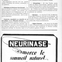 2654 - Page IX-2291 - Dernières nouvelles. Université de Bruxelles / Université de Rome / Bibliothèque du Professeur Léon Bernard / Commission consultative au ministère de la Santé publique et de l’Éducation physique / Aéronautique / Naissance / Légion d’honneur