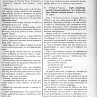 2676 - Page 2313 - Partie Scientifique. L'actualité scientifique. Les Thèses. Contribution à l’étude du comportement des plaquettes dans le sang conservé, par Dr Al. Cornesco, (Librairie Le français, Paris, 1935) / Centre crénothérapique de l’Assistance publique de Paris. Étude statistique. Résultats cliniques obtenus, par Dr Marcel Plaussu, (Librairie Marcel Vigne)