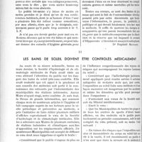 2679 - Page 2316 - Partie Professionnelle. Bulletin de l’Actualité. Anecdotes radiophoniques / Les bains de soleil doivent être contrôlés médicalement