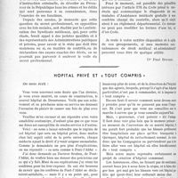 2681 - Page 2318 - Partie Professionnelle. Assistance médicale gratuite et secret professionnel. Les bains de soleil doivent être contrôlés médicalement / Hôpital privé et « tout compris »