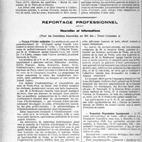 2689 - Page 2326 - Partie Professionnelle. Hôpitaux de l'assistance publique de Paris. Enseignement, concours, avis divers / Reportage professionnel. Nouvelles et Informations, (Voir les Dernières Nouvelles en tête des « Demi Colonnes »). Voyage d’études médicales / Tomarkin Foundation Incorporated