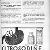 2748 - Page XXXIX-2381 - A travers l’officiel. Avis de concours pour la nomination de deux inspecteurs adjoints d’hygiène, chargés spécialement de l’inspection médicale scolaire dans le Loiret / Avis de vacance d’un poste de directeur de Bureau municipal d’hygiène / Arrêté du ministre des Pensions du 1er août 1935, fixant le prix des fournitures pharmaceutiques faites au titre de l’article 64 de la loi du 31 mars 1919