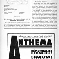 2769 - Page 2398-XII - A travers l’officiel. Arrêté du ministre des Finances du 17 juillet 1935 portant classement de produits médicamenteux / Avis de vacance d’une chaire de Faculté mixte de médecine et de pharmacie / Décret-loi du 25 juillet 1935 relatif à la réquisition des produits pharmaceutiques nécessaires aux anciens militaires pensionnés