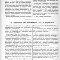 2783 - Page 2412 - Partie Scientifique. Travaux originaux. Bacille lépreux et polymorphisme microbien. « Les Cultures » de Vaudremer et M"e Brun, par R. Fasquelle. Interne des Hôpitaux de Paris / La posologie des médicaments chez le nourrisson