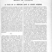2794 - Page 2423 - Partie Professionnelle. Bulletin de l'actualité. La place de la médecine dans le monde moderne