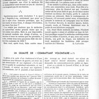 2796 - Page 2425 - Partie Professionnelle. Bulletin de l'actualité. La place de la médecine dans le monde moderne / La qualité de « combattant volontaire »