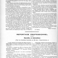 2807 - Page 2436 - Partie Professionnelle. Chronique automobile / Reportage professionnel. Nouvelles et Informations, (Voir les Dernières Nouvelles en tête des « Demi-Colonnes "). Le IVe Congrès de la Societas Oto-Rhino-Laryngologica Latina / La Semaine médicale internationale en Suisse