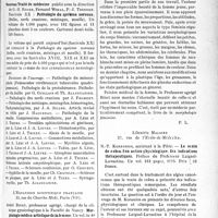 2850 - Page 2475 - Partie Scientifique. L'actualité scientifique. Les Livres. Nouveau Traité de médecine, par G. -H. Roger, Fernand Widal, P. -J. Teissier, Masson et Cie, éditeurs, Paris / Morphologie médico-artistique de la femme, par André Binet, L’Expansion scientifique Française, Paris / Le venin de cobra. Son action physiologique. Ses indications thérapeutiques, par N. -T. Koressios, Librairie Maloine
