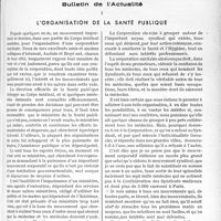 2852 - Page 2477 - Partie Professionnelle. Bulletin de l’Actualité. L’organisation de la santé publique