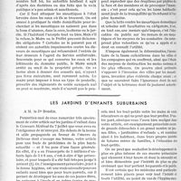 2861 - Page 2486 - Partie Professionnelle. La tactique dans la lutte contre les moustiques, par le Docteur J. Legendre. Pour un hôpital de la charité / Les jardins d’enfants suburbains