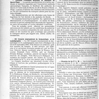2865 - Page 2490 - Partie Professionnelle. Reportage professionnel. Nouvelles et Informations, (Voir les Dernières Nouvelles en tête des « Demi-Colonnes »). Journées d’aviation médicale et sanitaire de Berck-Plage / IXe Congrès international de dermatologie et de syphiligraphie / Chemins de fer P. L. M