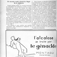 2867 - Page 2492-XXXVIII - A travers l’officiel. Réponses des ministres aux questions des parlementaires. Tableau corporatif des centimes additionnels à la patente dans les principales villes de France de 1925 à 1934 / Un nouveau mode d’exercice illégal de la médecine