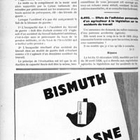 2871 - Page 2496-XLII - Correspondance. Accidents du travail. Pension de guerre et accident du travail / Effets de l’adhésion personnelle d’un agriculteur à la législation sur les accidents du travail