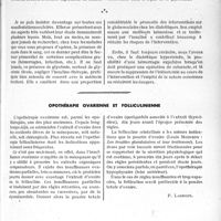 2900 - Page 2519 - Partie Scientifique. Travaux originaux. Clinique ophtalmologique, (Hôtel-Dieu). De quelques troubles visuels dûs au diabète, par le Professeur Félix Terrien / Opothérapie ovarienne et folliculinienne