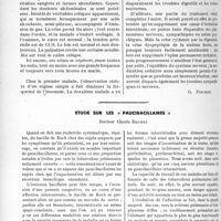 2917 - Page 2528 - Partie Scientifique. Travaux originaux. La clinique au goût du jour. En suivant le cours des phénomènes digestifs, l’horaire de certains troubles peut aider au diagnostic, d’après les travaux des Docteurs P. -A. Carrié et R. Fau. A la sixième heure, c’est une dyspepsie colique / Étude sur les « paucibacillaires », Docteur Claude Brunet