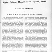2930 - Page 2537 - Partie Professionnelle. Bulletin de l’Actualité. La mise en état de défense de la race blanche