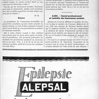 2950 - Page XLIX-2551 - Correspondance. Assurances sociales. Les conjoints d’assurés sociaux n'ont pas droit à l’assurance-invalidité / Secret professionnel et contrôle des Assurances sociales