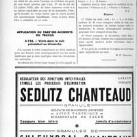 2957 - Page 2558-LVI - Correspondance. Divers. La réduction de 10% ne s’applique pas aux loyers commerciaux / Application du tarif des accidents du travail. Visite dans la nuit précédant un dimanche