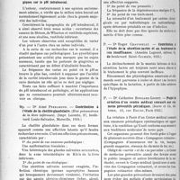2991 - Page 2588 - Partie Scientifique. L'actualité scientifique. Les Thèses. La paraplégie flasque aiguë du cancéreux, par Dr E. Woringer, (Éditions Argentoratum, Strasbourg, 1935) / Recherches stomatologiques sur le pH intrabuccal, par Dr Jean Skosonsky / Contribution à l’étude de la cheilite glandulaire, par Dr Aimé Perramond, (Imp. Leconte, Marseille, 1934) / Contribution à l’étude de la sécrétion lactée et au traitement de son insuffisance, par Dr Roger Chausselat, (Amédée Legrand, éditeur, 1935) / Projet de création d’un centre médical consacré aux examens préventifs périodiques, par Dr Catherine Bongard-Loiret, (Jouve et Cie, éditeurs, 1935)