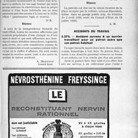 3010 - Page XLI-2607 - Correspondance. Fiscalité. Impôts auxquels sont soumises les maisons de santé [A. Martinot] / Patente sur un garage d’automobile / Accidents du travail. Accident survenu à un ouvrier travaillant pour un patron autre que son patron habituel