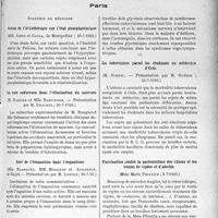 3048 - Page 2641 - Partie scientifique. L'actualité scientifique. Les sociétés savantes. Paris. Académie de médecine. Action de l’héliothérapie sur l’état phosphatémique, 30-7-1935 / La cure sulfureuse dans l’élimination du mercure, 30-7-1935 / Sort de l’émanation dans l’organisme, 30-7-35 / Syndromes vago-sympathiques et équilibre glycémique, 16-7-1935 / La tuberculose parmi les étudiants en médecine d’Oslo, 23-7-1935 / Vaccination contre la pasteurellose des chiens et les venins de vipère et d’abeille, 9-7-19. 35