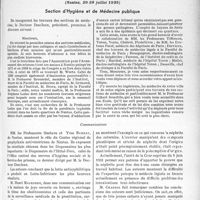 3050 - Page 2643 - Partie scientifique. L'actualité scientifique. Les Congrès. Congrès de l'association pour l’avancement des sciences, (Nantes, 20-28 juillet 1935). Section d'hygiène et de médecine publique