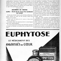 3077 - Page 2670-LVI - Correspondance. Divers. Application de la réduction de 10 % sur les loyers / Accidents du travail. Droits de la veuve d’un accidenté du travail