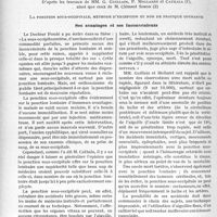 3107 - Page 2696 - Partie scientifique. Travaux originaux. Les examens de laboratoire. La ponction sous-occipitale ne semble pas devoir détrôner dans l’avenir la ponction lombaire, d’après les travaux de MM. G. Guillain, P. Mollaret et Cathala ainsi que ceux de M. Clément Simon. La ponction sous-occipitale, méthode d’exception et non de pratique courante