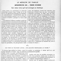 3120 - Page 2709 - Partie professionnelle. Bulletin de l’Actualité. Le médecin de famille. Rétrospective ou... Vision d'avenir. Son retour ainsi qu’il est envisagé en Amérique