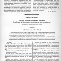 3195 - Page 2778 - Partie professionnelle. Secret professionnel. Conduite du médecin traitant en face d’un crime / Jurisprudence. Assurés sociaux notoirement indigents. Quelle est la commission cantonale qui est compétente ? [Dr Paul Boudin]