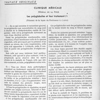 3242 - Page 2819 - Partie scientifique. Travaux originaux. Clinique médicale. Les polyglobulies et leur traitement, (Résumé de la leçon du Professeur A. Clerc)
