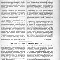 3264 - Page 2841 - Partie professionnelle. Bulletin de l’Actualité. Météorologie et médecine / Déroute des ostéopathes anglais