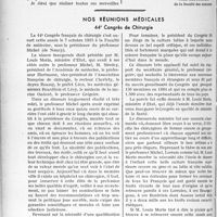 3281 - Page 2858 - Partie professionnelle. Autour des théâtres. Réunion du 30 juin 1935 / Nos réunions médicales. 44e Congrès de Chirurgie