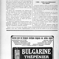 3287 - Page 2862-LVI - Correspondance. Application du tarif des accidents du travail. Pansements de brûlures en matière d’assistance médicale gratuite / Visite avec déplacement non spécial