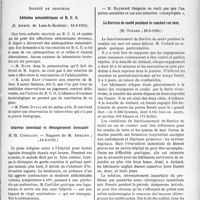 3332 - Page 2903 - Partie scientifique. L’actualité scientifique. Les sociétés savantes. Paris. Société de chirurgie. Adénites mésentériques et B. C. G, 12-6-1935 / Infarctus intestinal et étranglement herniaire, 12-6-1935 / Le Service de santé pendant le combat sur mer, 26-6-1935