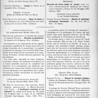 3338 - Page 2909 - Partie scientifique. L’actualité scientifique. Les livres. Les livres qui viennent de paraître… / Parasites et parasitisme, par Pierre Grassé, Librairie Aimand Colin, Paris (Ve) / L’insuffisance ovarienne et son traitement, par Max Aron, G. Jeanneney, Guy Laroche, Pierre Lehmann, Léopold-Lévy, L. Mœurs-Blatter et H. Violet, L’Expansion scientifique Française, Paris (VIe) / Manuel de sérologie pratique, par Édouard Peyre, Librairie Félix Alcan, Saint-Germain