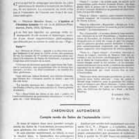 3345 - Page 2916 - Partie professionnelle. Bulletin de l’Actualité. La page sans médecine / Chronique automobile. Compte rendu du salon de l'automobile (suite)