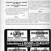 3355 - Page 2926-LII - Correspondance. Questions diverses. Le prélèvement de 10% ne s’applique pas aux honoraires perçus sur les clients par les médecins d’un hôpital / Application du tarif des accidents du travail. Tamponnement vaginal provisoire
