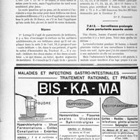 3357 - Page 2928-LIV - Correspondance. Application du tarif des accidents du travail. La tarification pour les brûlures se base sur les surfaces additionnées. Qu’est la flambée ? / Surveillance prolongée d’une parturiente assurée sociale